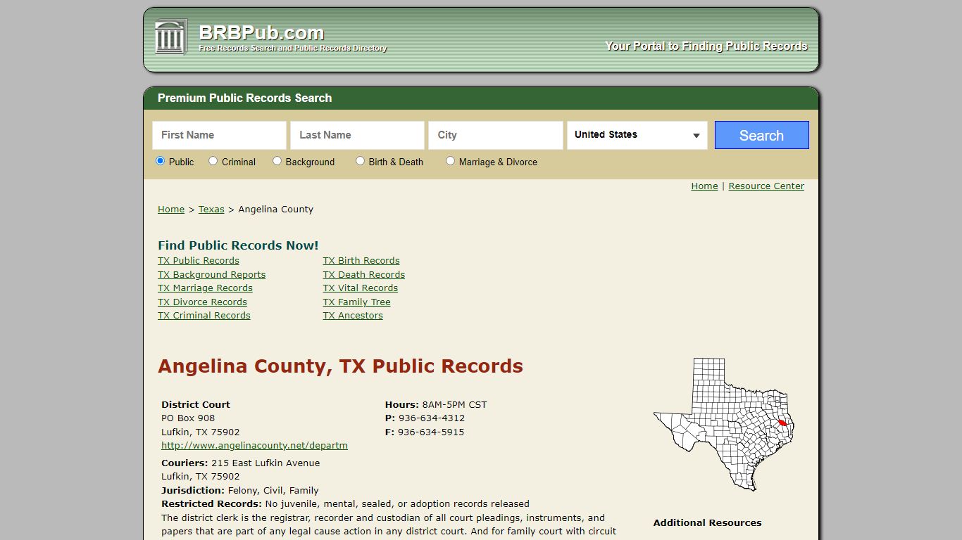 Angelina County Public Records | Search Texas Government ...